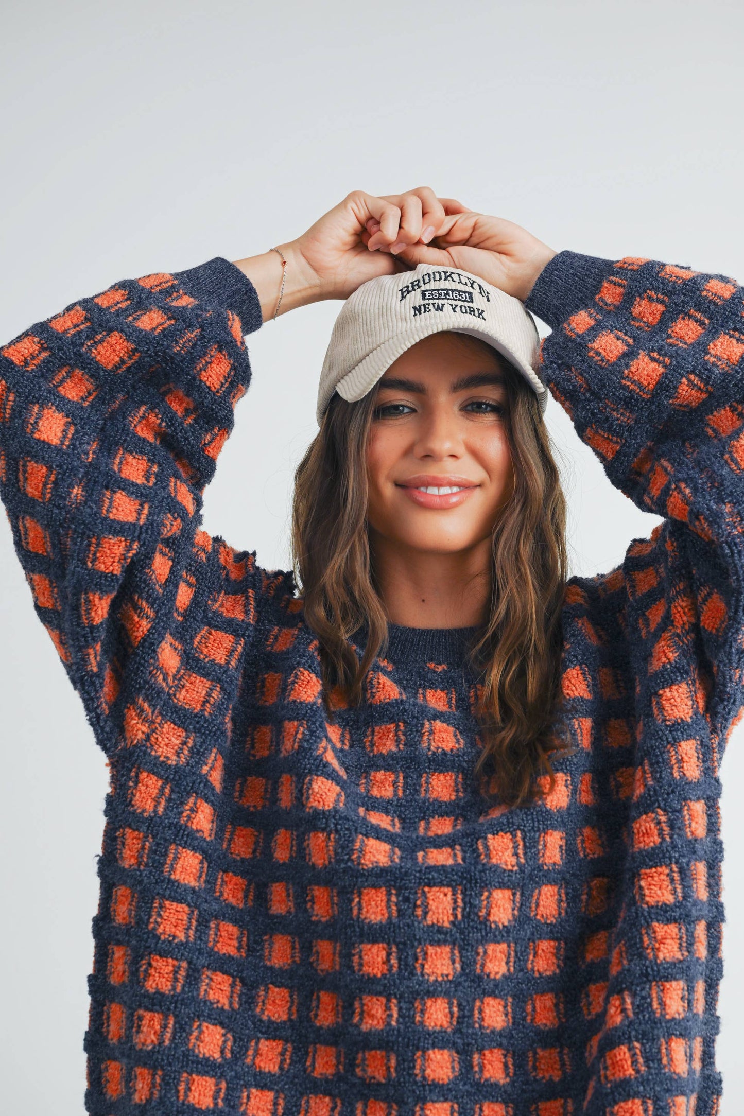 Checkered Bliss- Oversized Sweater