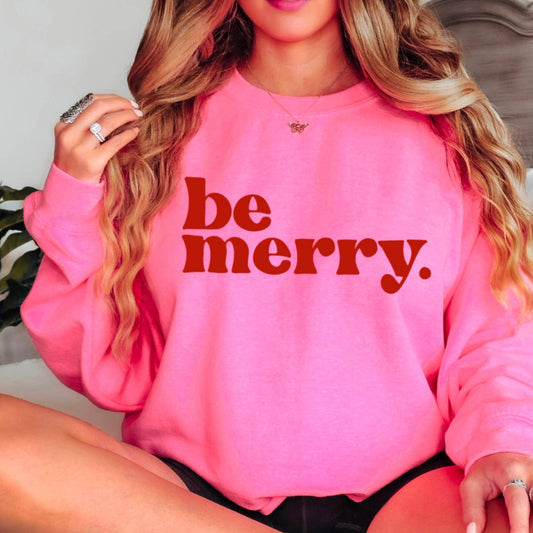 Be Merry Christmas Crewneck Sweatshirt  | Christmas Sweater